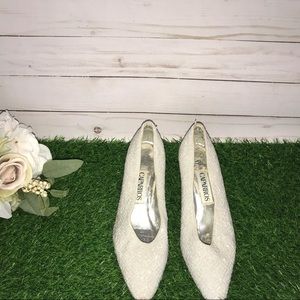 Caparros off-White Sequined shoes- Vintage